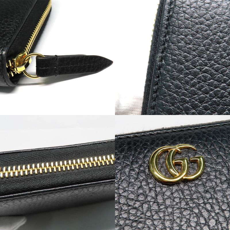 Gucci Double G Zip Around Wallet Black Gold Hardware Leather — view 8