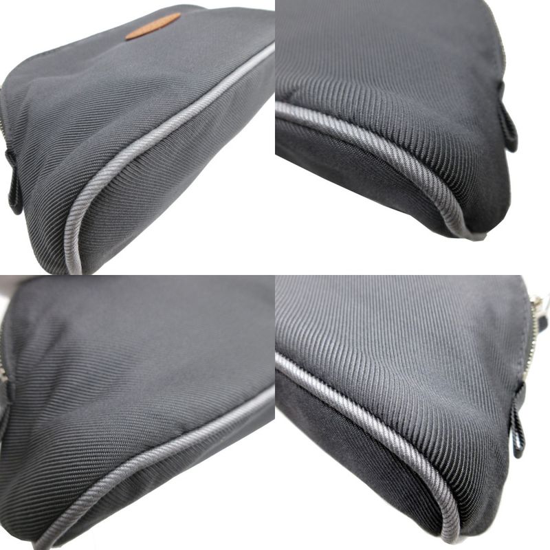 Hermes Bolide Vis Versa PM Perforated Logo Silk Cotton Asie Gray Cosmetic Pouch — view 7