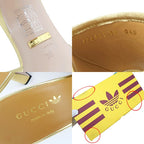Gucci Adidas Collaboration Sandals Gold Size 38 Mule Heel Logo — view 9