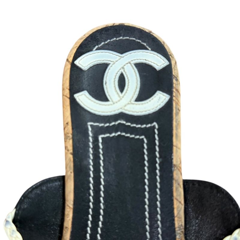 Chanel Coco Mark Strap Sandals Size 35 Black — view 8