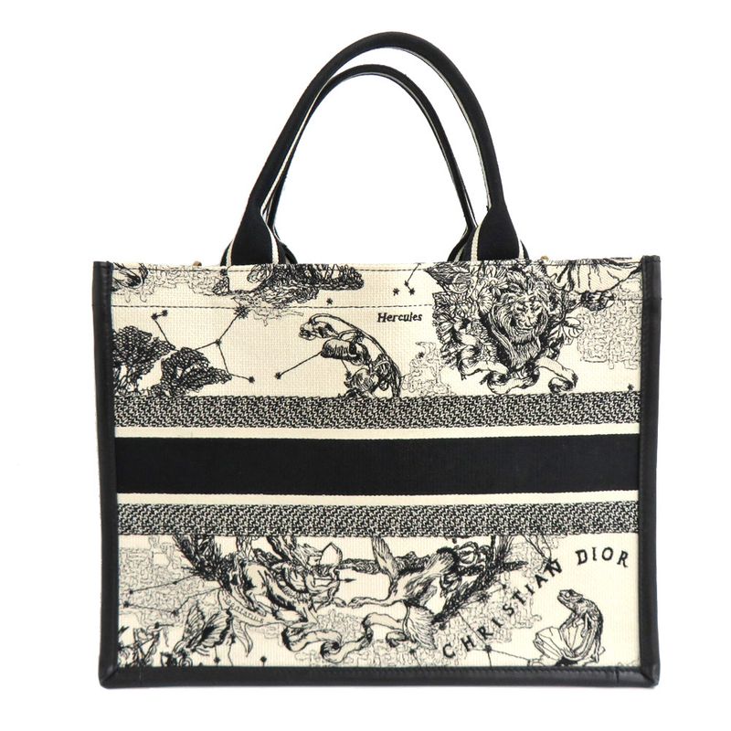Dior Book Tote Medium M1324 Cetw White Black Embroidery Constellation — view 4