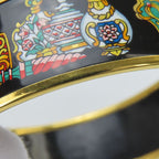 Hermes Bangle Emile Metal Cloisonne Black Multicolor Gold Hardware Plated — view 6