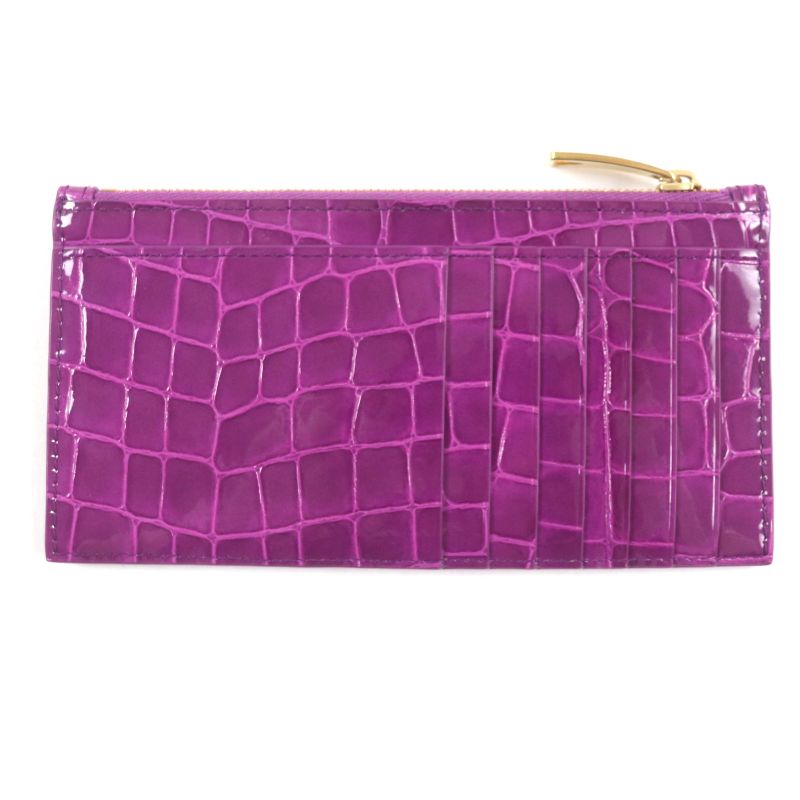 Bottega Veneta Cassette Long Zipper Card Case Maxi Intrecciato Croc Shape — view 4