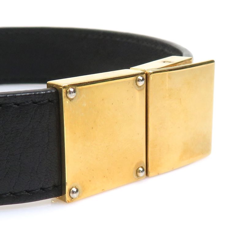 Celine Black Leather Gold-Tone Hardware Choker — view 6