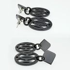 Hermes Earrings Ava Buffalo-horn Black HAVA Silver Hardware Accessories — view 4