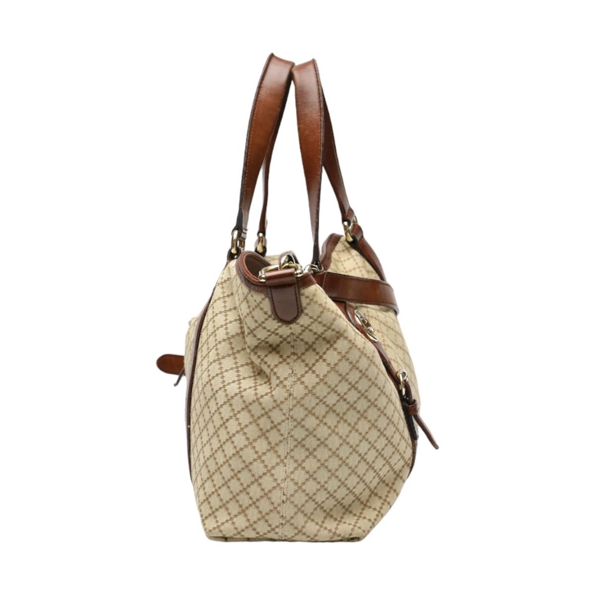 Gucci 2-Way Shoulder Bag Diamante Tote Antique Brown — view 4