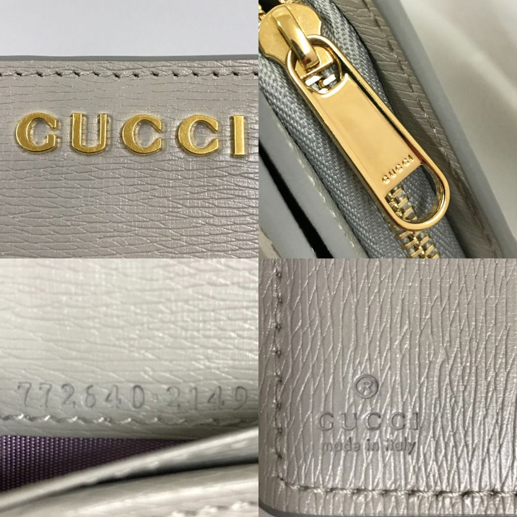 Gucci Bifold Wallet Script Zip Around Light Gray — view 9