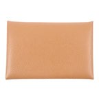 Hermes Calvi Vaux Epson Leather Card Case Coin Wallet Gold With Z Box — view 3
