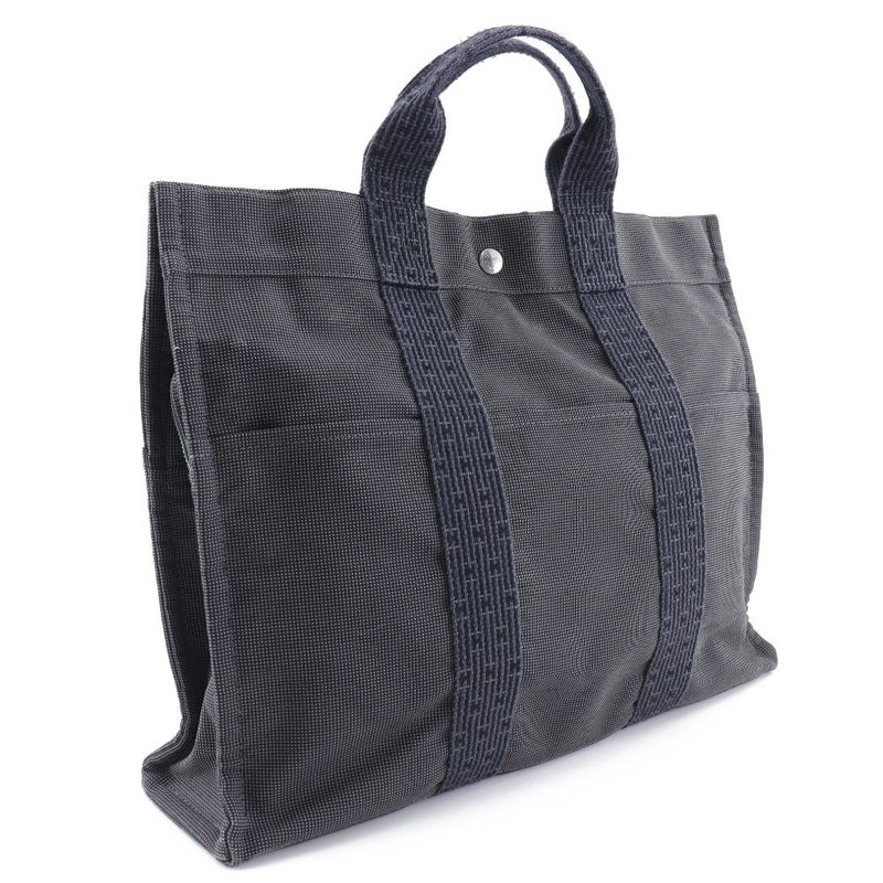 Hermes Her Line Herbag MM Nylon Canvas Gray Handbag — view 3