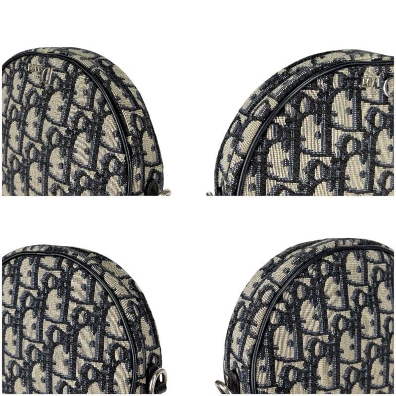 Christian Dior Oblique Baby Ball Mini Shoulder Bag Trotter Pattern Circle Round — view 6