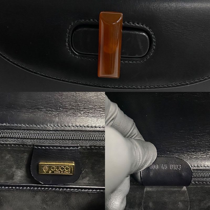 Gucci Vintage Turnlock Leather Handbag Mini Tote Bag — view 4