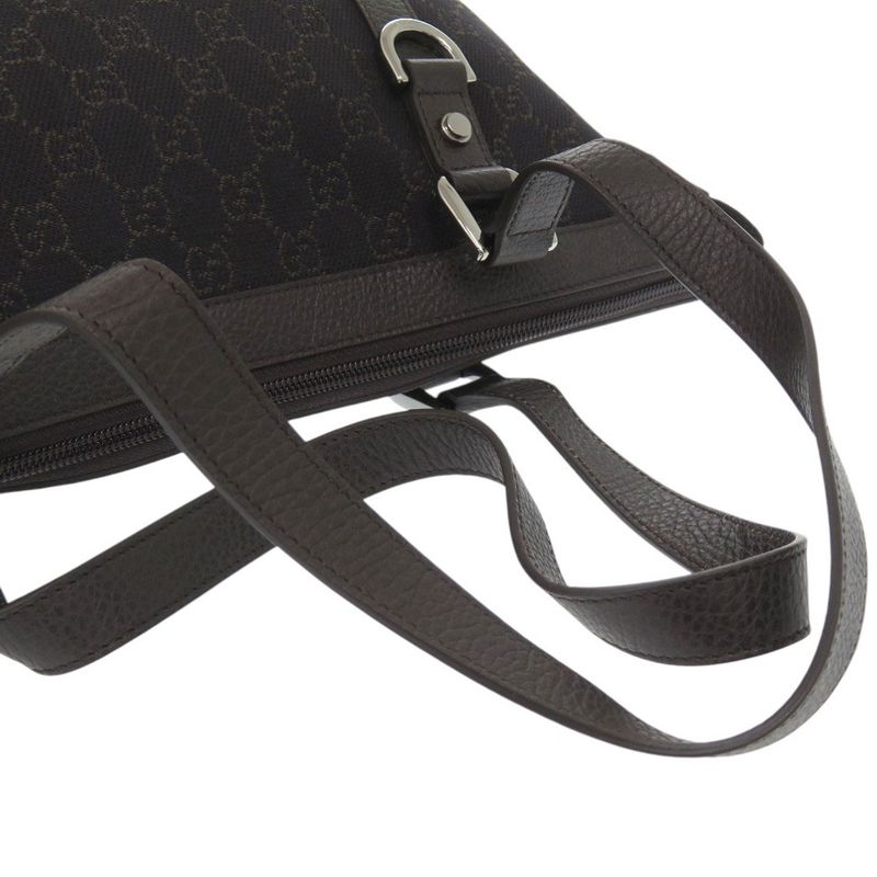 Gucci GG Abbey Tote Bag Canvas Leather Dark Brown 0767 — view 4