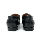 Hermes Paris Loafer Leather Shoes Black Silver Hhardware Moccasin Flat — view 5