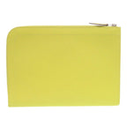Hermes Zip Tablet Vaux Epson Lime Engraved A Yellow Clutch Bag 0062 — view 2