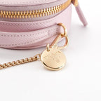 Prada Pouch Pink Gold Triangle Logo Saffiano Leather Mini Charm — view 9