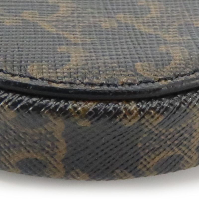 Celine Coin Case Triomphe 10 D222 Bq3.38 no Leather Black Brown Gold Hardware — view 6