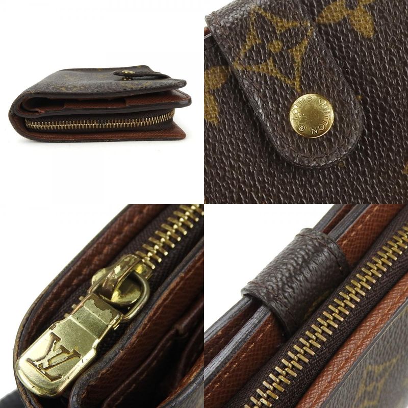 Louis Vuitton Bifold Wallet Compact Zip Monogram Canvas Brown Goldhardwar — view 4
