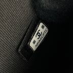 Chanel Coco Mark Quilted Pouch Black Caviar Leather Charm Clutch Bag — view 5