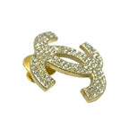 Chanel Brooch Pin Badge Accessories Coco Mark GP Rhinestone Gold 08 — view 3