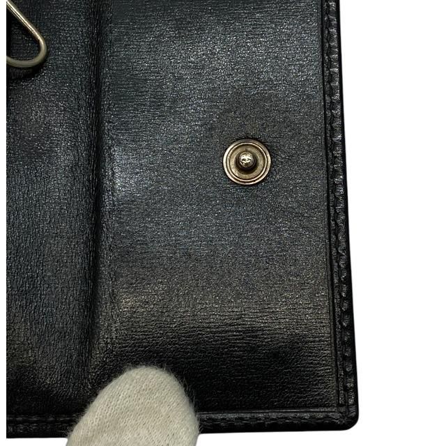 Gucci Interlocking G 6-Slot Key Case Hook Compact Leather Black — view 6