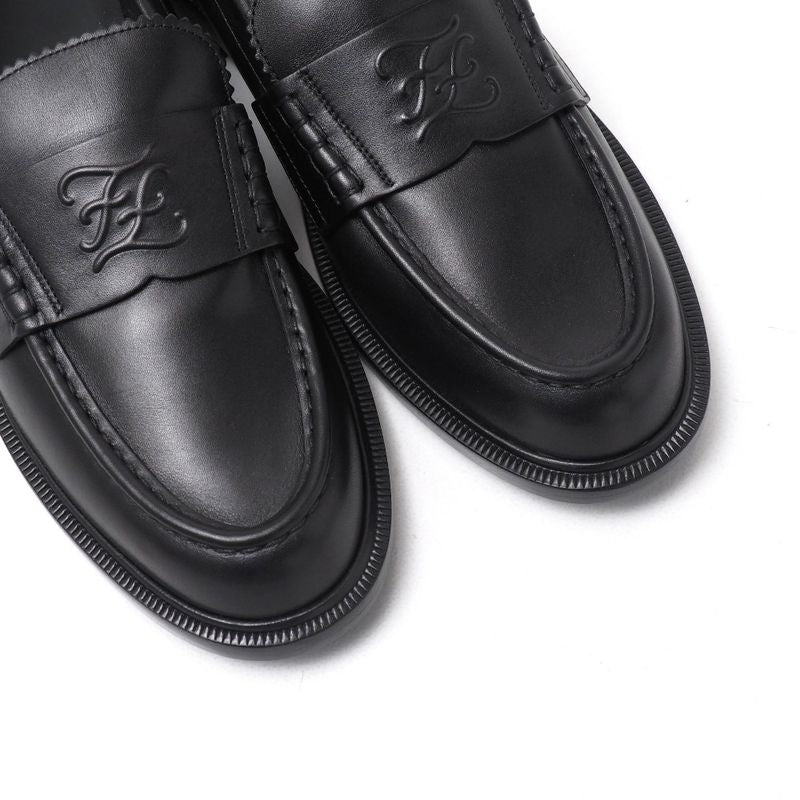 Fendi Loafers Size 40 Double F Zucca Logo Leather Shoes — view 5