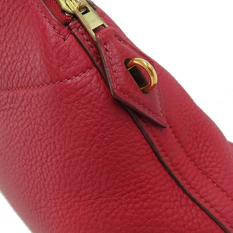 Hermes Bolide 31 Rouge Taurillon Shoulder Bag Gold Hardware — view 8