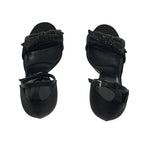 Gucci Rhinestone Ankle Strap Heeled Sandals with Ribbon — view 4