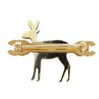 Chanel Reindeer Motif Coco Mark Metal Beige Pink Brooch 0476 — view 4