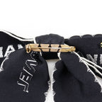 Chanel Ribbon Logo Vintage Satin Black White 15 g Brooch — view 5