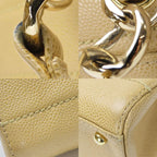 Chanel Shoulder Bag Coco Caviar Leather Beige Gold Hardware 7 th Chain — view 4