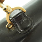 Gucci Bamboo Shoulder Hand Bag Leather Black With Strap 1294 — view 5