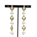 Fendi F Is Earrings Earring Gold Rhinestone Pearl — view 4
