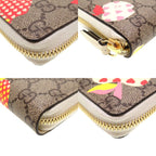 Gucci Apple Print GG Supreme Beige Round Zipper Long Wallet 0059 — view 8