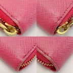 Prada Portafoglio Lampo Gold Zipper 1 Ml506 Pink Wallet — view 5