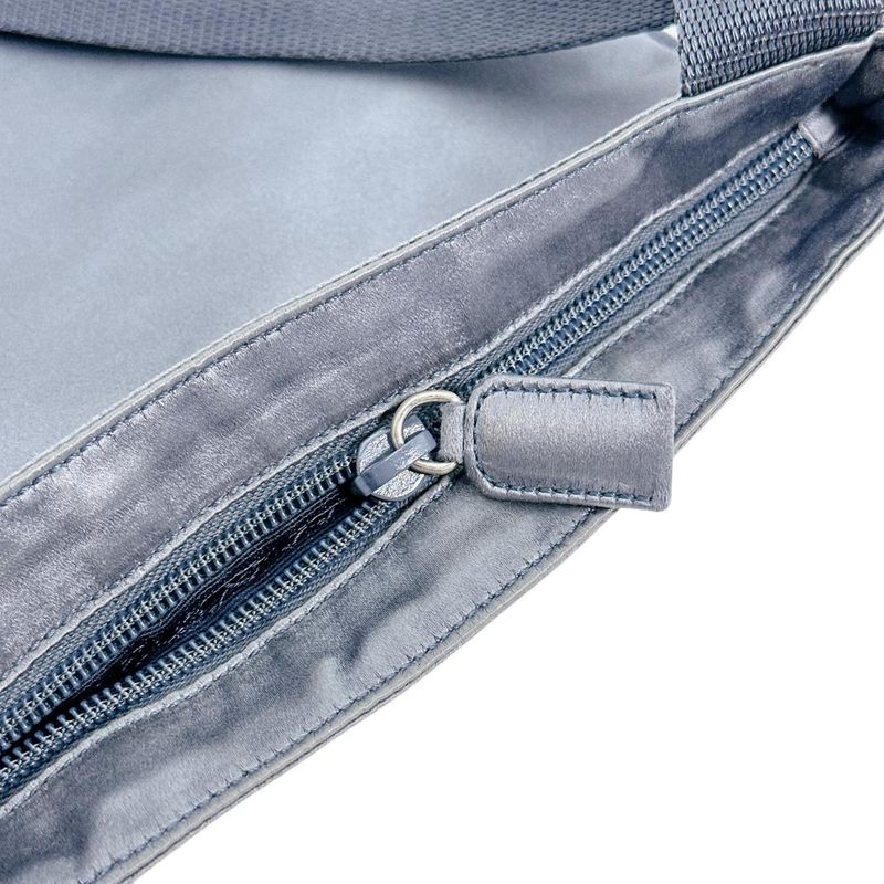 Prada Triangle Logo Pochette Silk Satin Shoulder Bag Light Gray — view 9