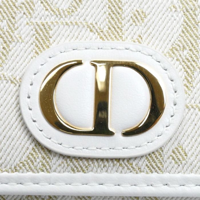 Christian Dior Oblique 30 Montaigne Medium Wallet Coin Case White Gold S2300 Unrg — view 6