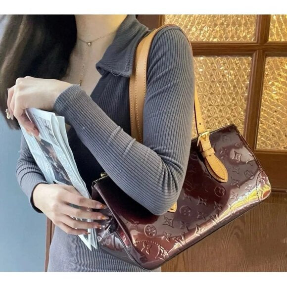 Louis Vuitton Vernis Rosewood Avenue Bag Monogram Tote Amarante — view 3