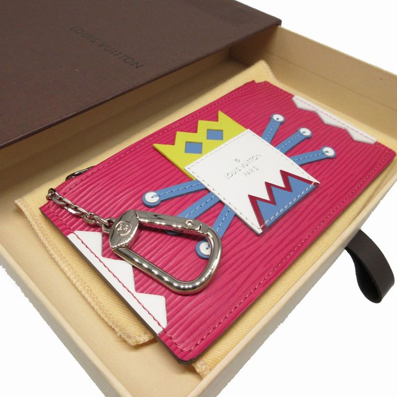 Louis Vuitton Epi Pochette Cles Tribal Mask Pink Coin Case Wallet 2274 — view 2