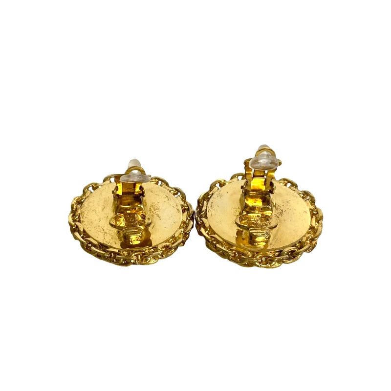 Chanel Vintage Coco Mark Chain Motif Earrings Accessory — view 6