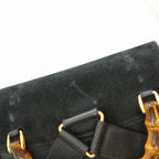 Gucci Bamboo Backpack Daypack Suede Black 0182 Vintage — view 7