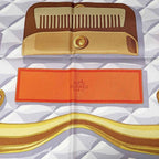 Hermes Carre 90 Scarf Beaute Composee 100% Silk Orange Brown — view 7