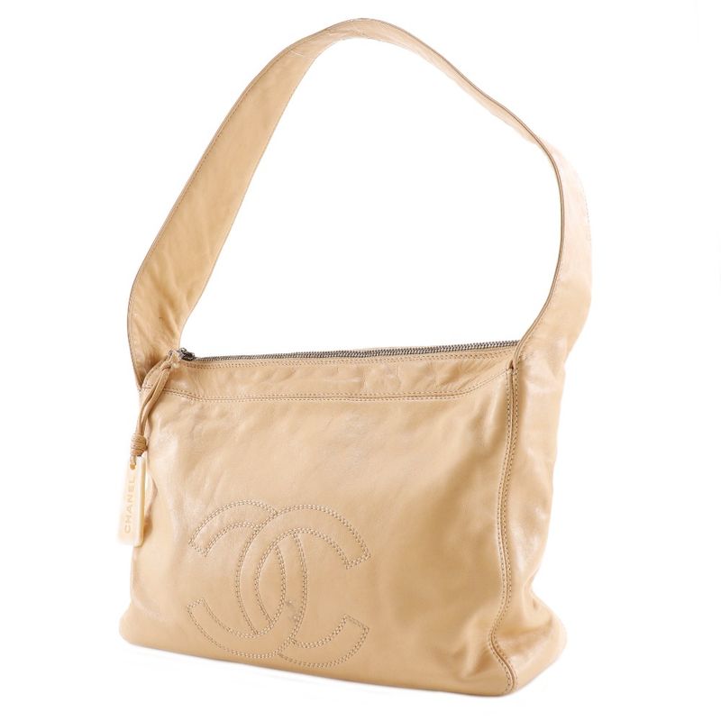 Chanel Lambskin Beige Shoulder Bag — view 2