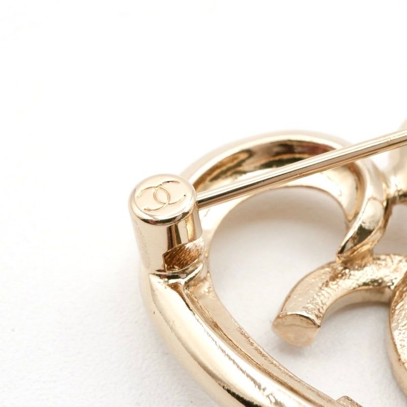 Chanel Brooch Corsage Gold Heart Coco Mark Rhinestone — view 8