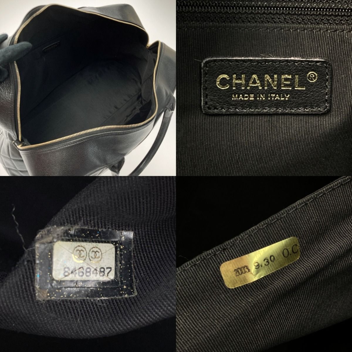 Chanel Quilted Boston Bag Large Black Caviar Leather Gold Hardware — view 4