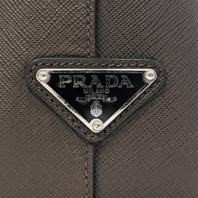 Prada Messenger Bag Brown Shoulder Saffiano — view 7
