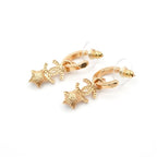 Chanel Earrings Gold Coco Mark Star Hoop Rhinestone — view 4