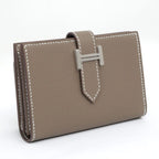 Hermes Bearn Card Case Etoupe Silver Hardware Veau Epsom — view 3