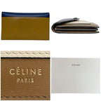 Celine Bifold Long Wallet Brown Navy White Leather — view 2