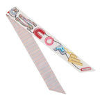 Hermes Scarf Twirl Scope Neon Pointier Embroidery Silk Spring/summer Blanc Rose Vert — view 3