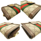 Gucci Ophidia GG Marmont Compact Wallet Canvas Leather Beige Brown — view 7